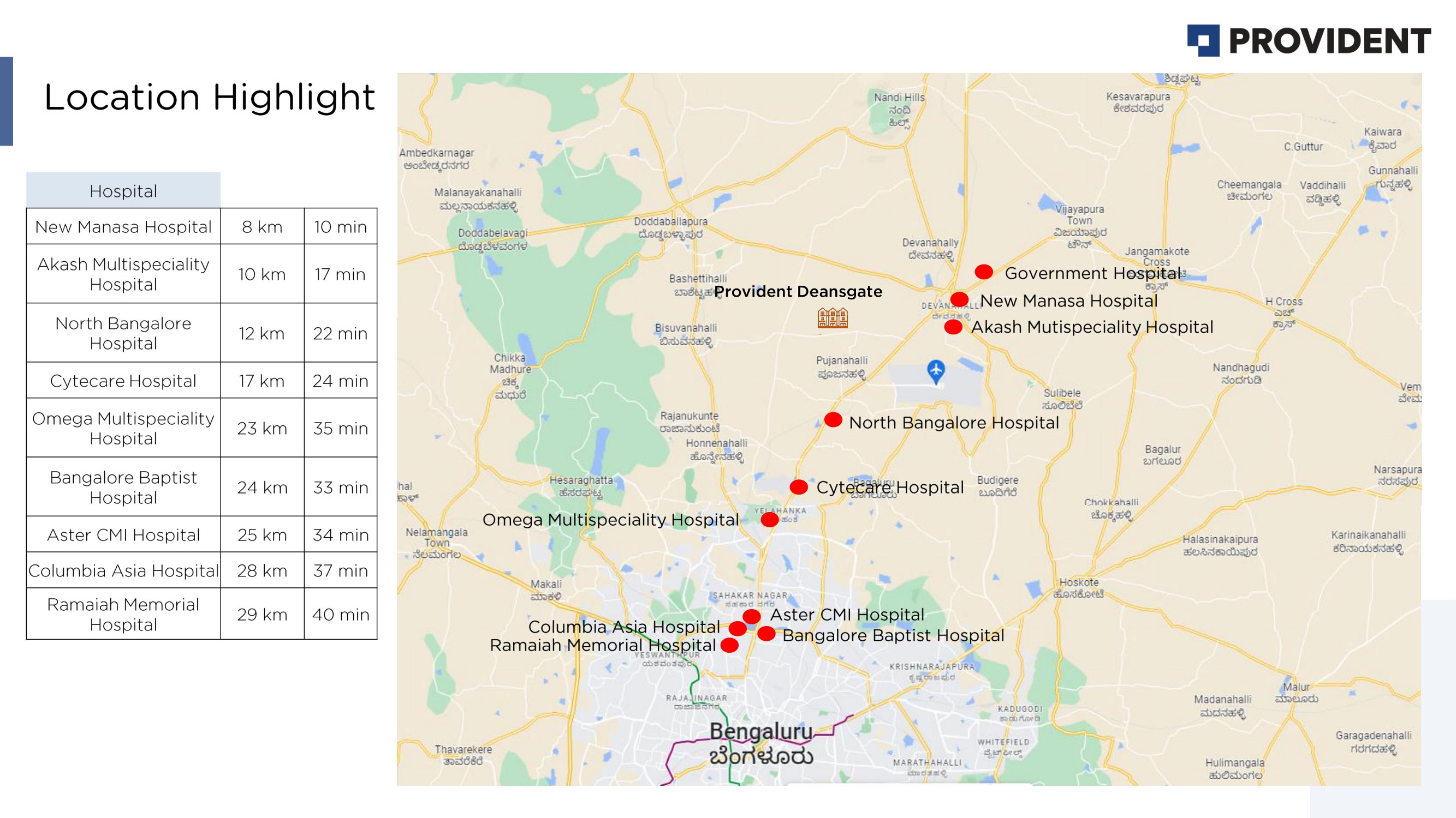 Provident Manchester Location Map